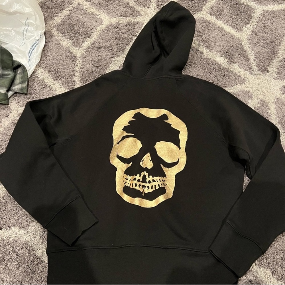 Zadig & Voltaire Black and Gold Skull Sweater